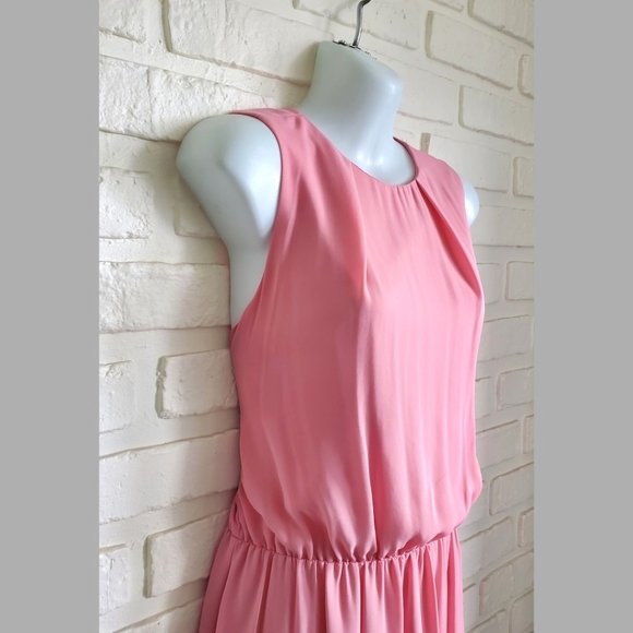 H&M Pink Chiffon Sleeveless Summer Flowy Dress Size 10 - Picture 4 of 10